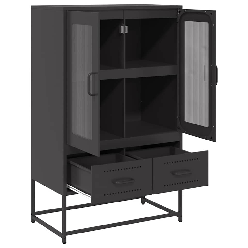 Visoka komoda crna 68x39x111,5 cm od čelika