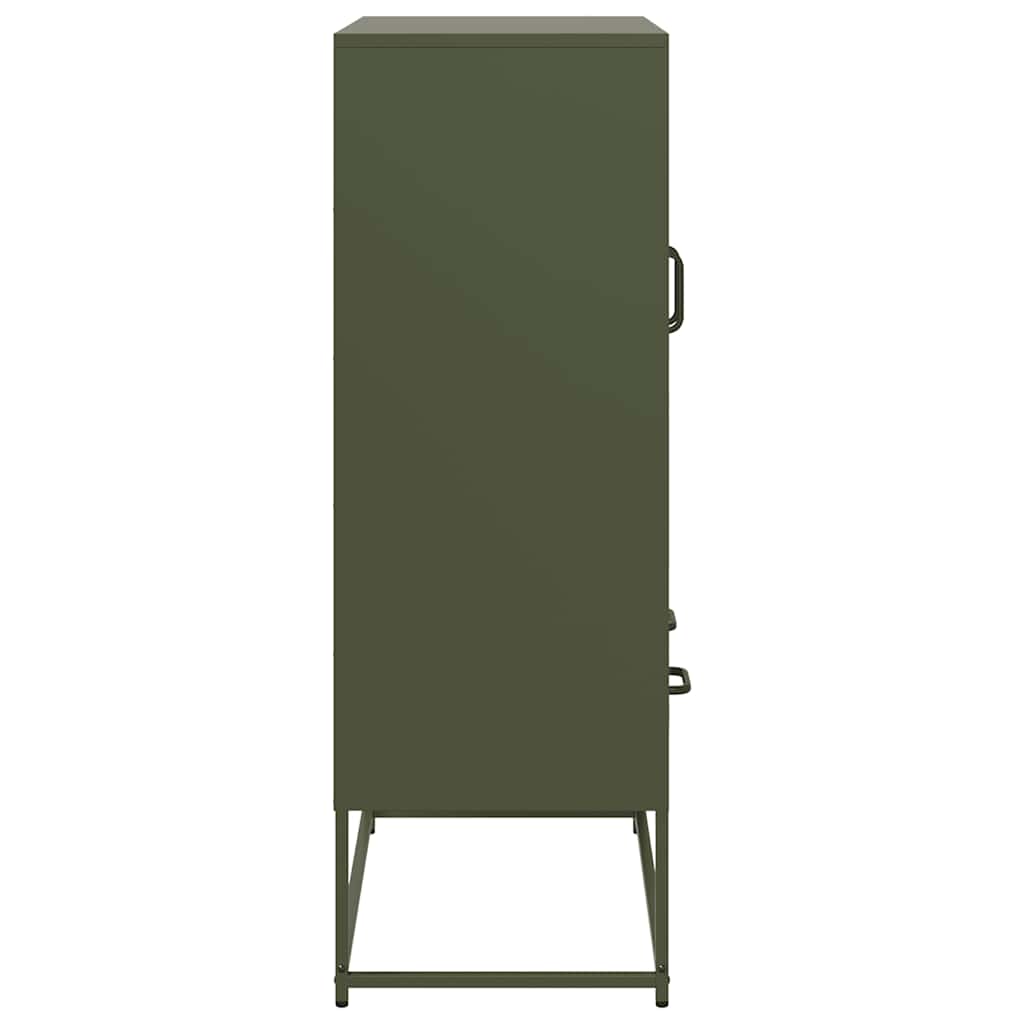 Visoka komoda maslinastozeleni 67 x 39 x 111,5 cm od čelika