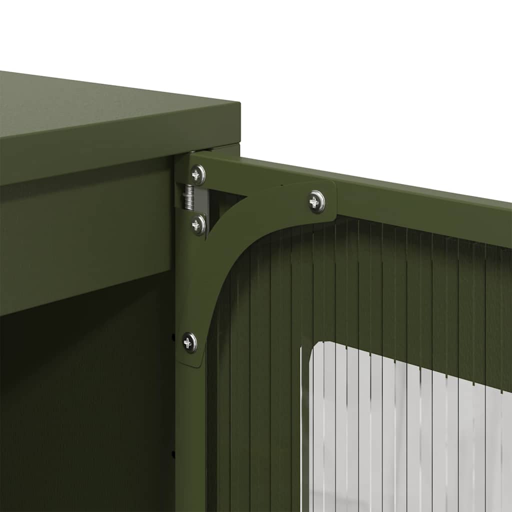 Visoka komoda maslinastozeleni 67 x 39 x 111,5 cm od čelika