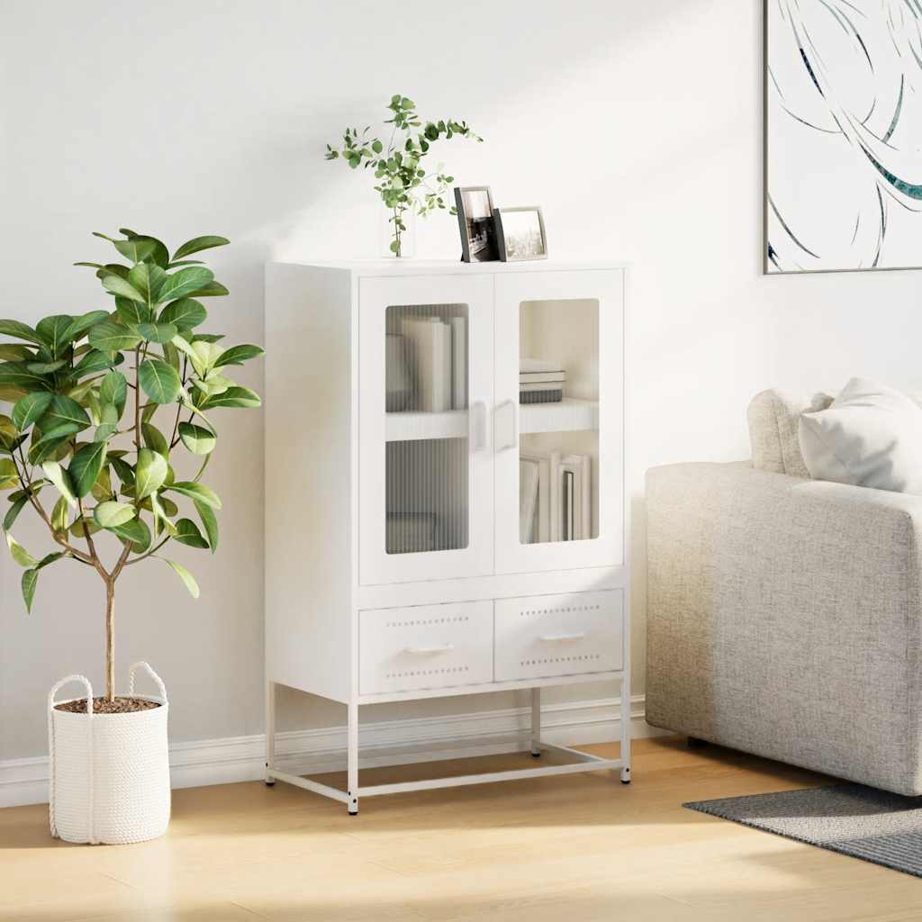 Visoka komoda bijela 68x39x111,5 cm od čelika