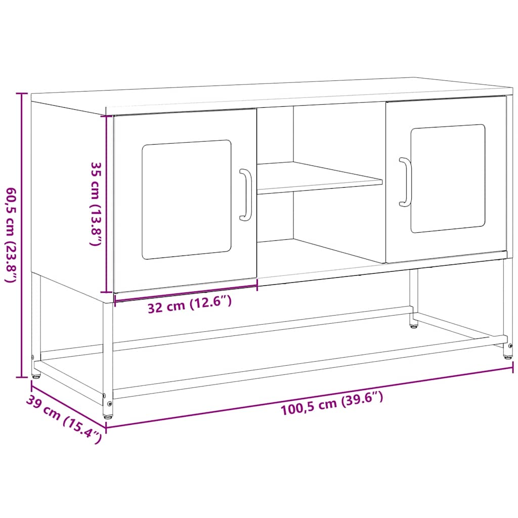TV ormarić antracit 100,5x39x60,5 cm čelični