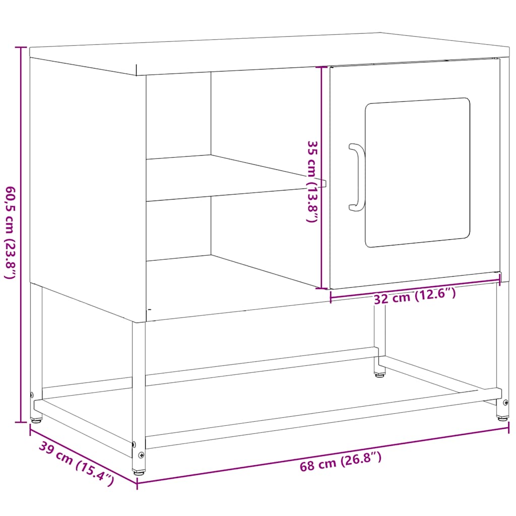 TV ormarić crni 68x39x60,5 cm bijeli