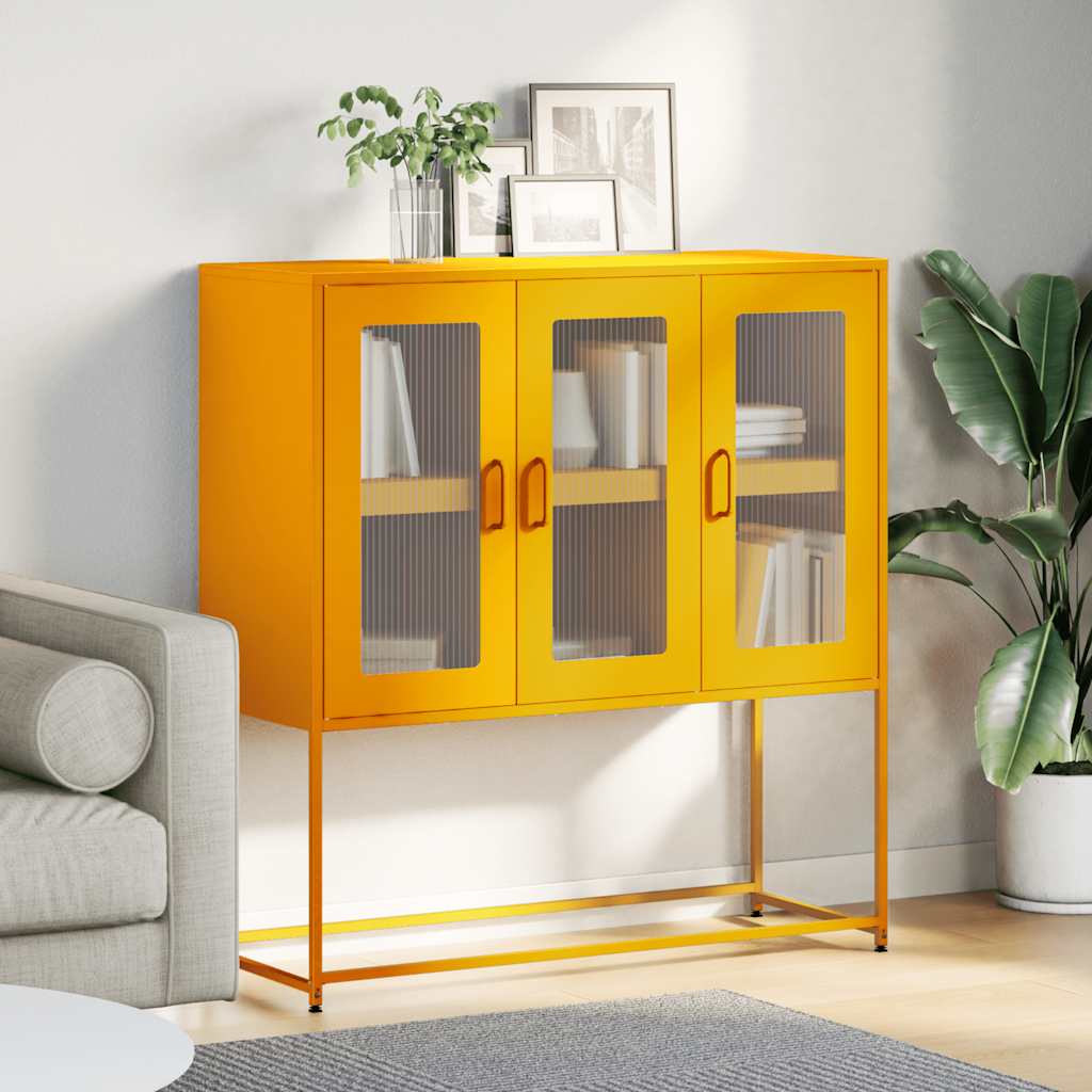 Komoda boja senfa 100,5x39x107 cm hladno valjani čelik