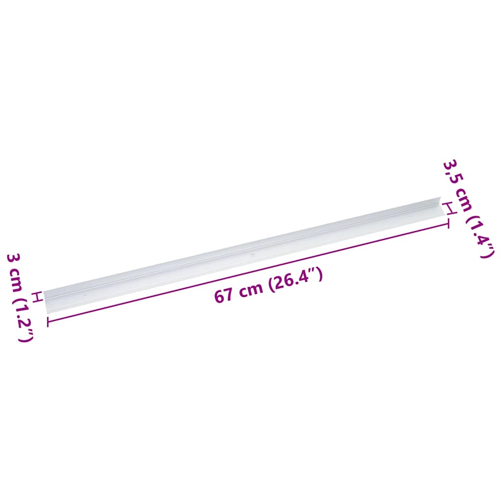 Profili za rubove stepenica 30 pcs Srebrno 67 x 3.5 x 3 cm