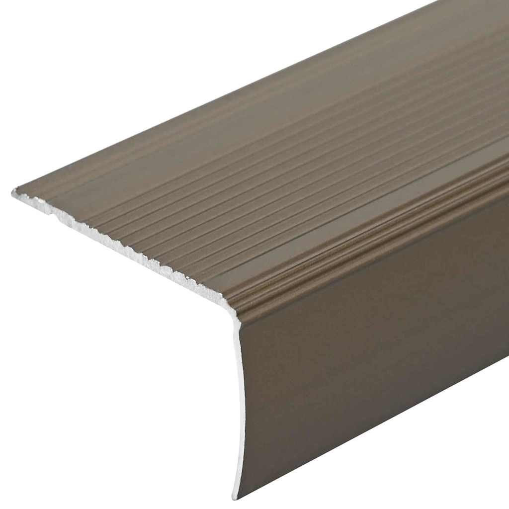 Profili za rubove stepenica 10 pcs Smeđa 67 x 3 x 2 cm Aluminij