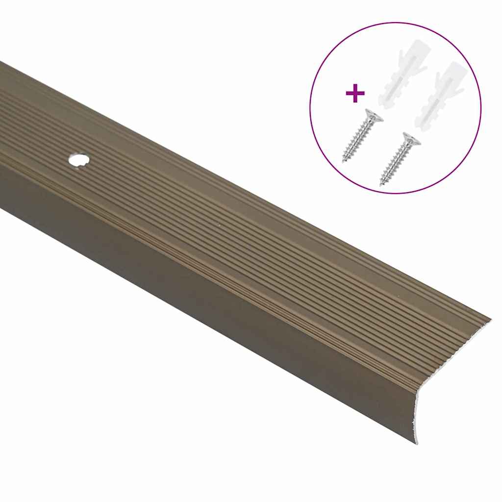 Profili za rubove stepenica 10 pcs Smeđa 67 x 3 x 2 cm Aluminij
