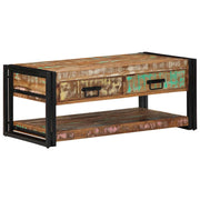 Višebojni stolić za kavu 90x50x38 cm puno drvo obrađeno