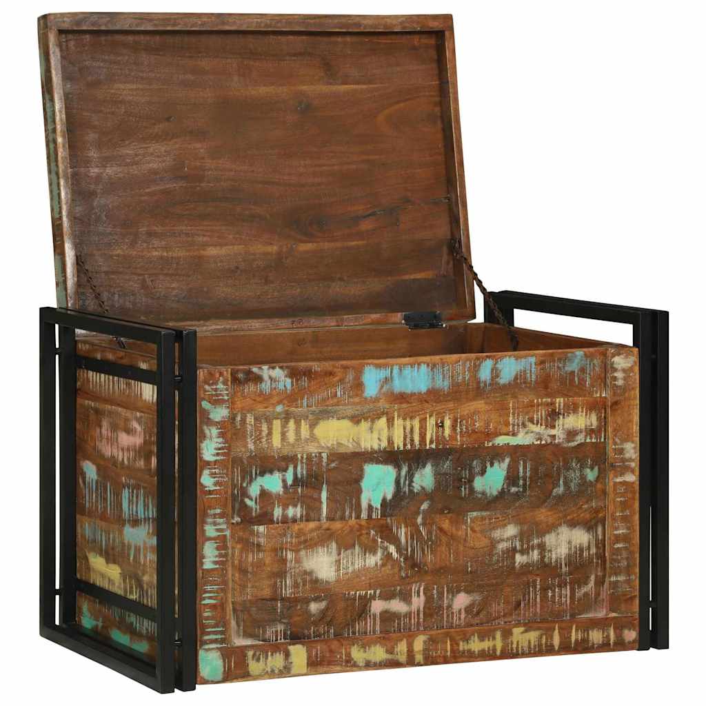 Kutija za spremanje s pohranom 80 x 50 x 50 cm obnovljeno drvo