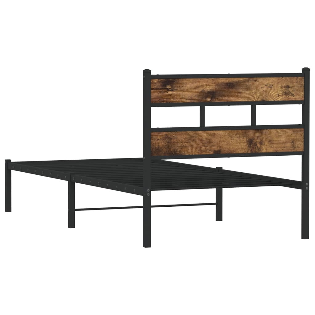 Metalni okvir kreveta bez madraca boja hrasta 80x200 cm