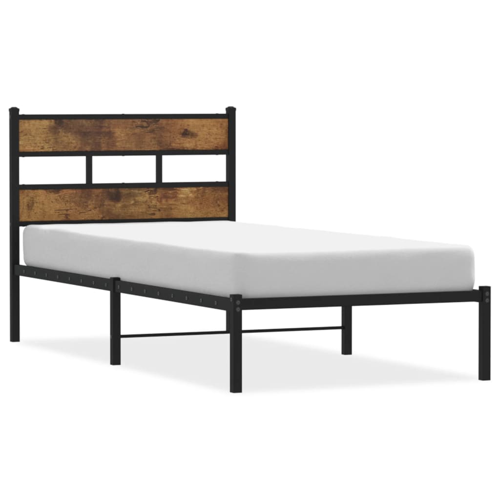 Metalni okvir kreveta bez madraca boja hrasta 100x190 cm
