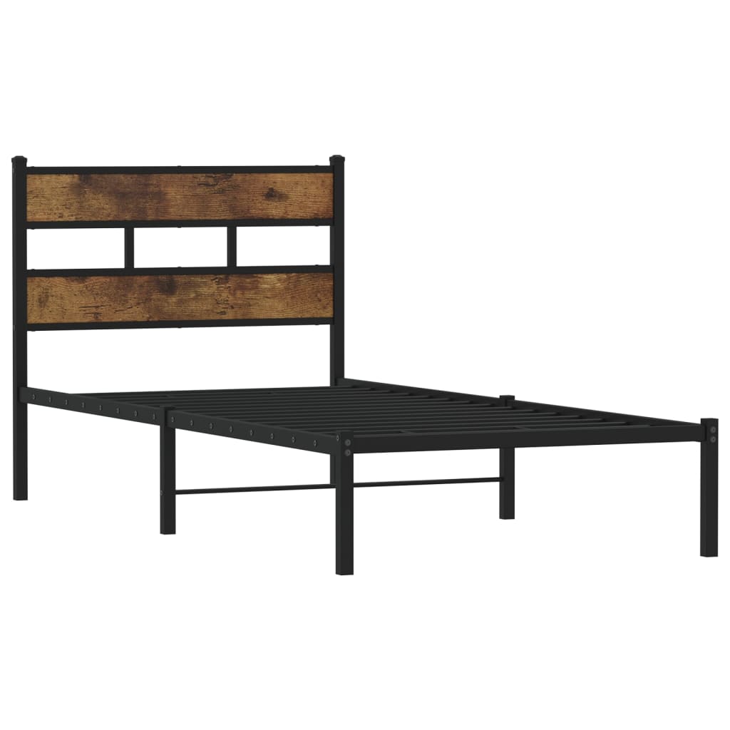Metalni okvir kreveta bez madraca boja hrasta 100x190 cm