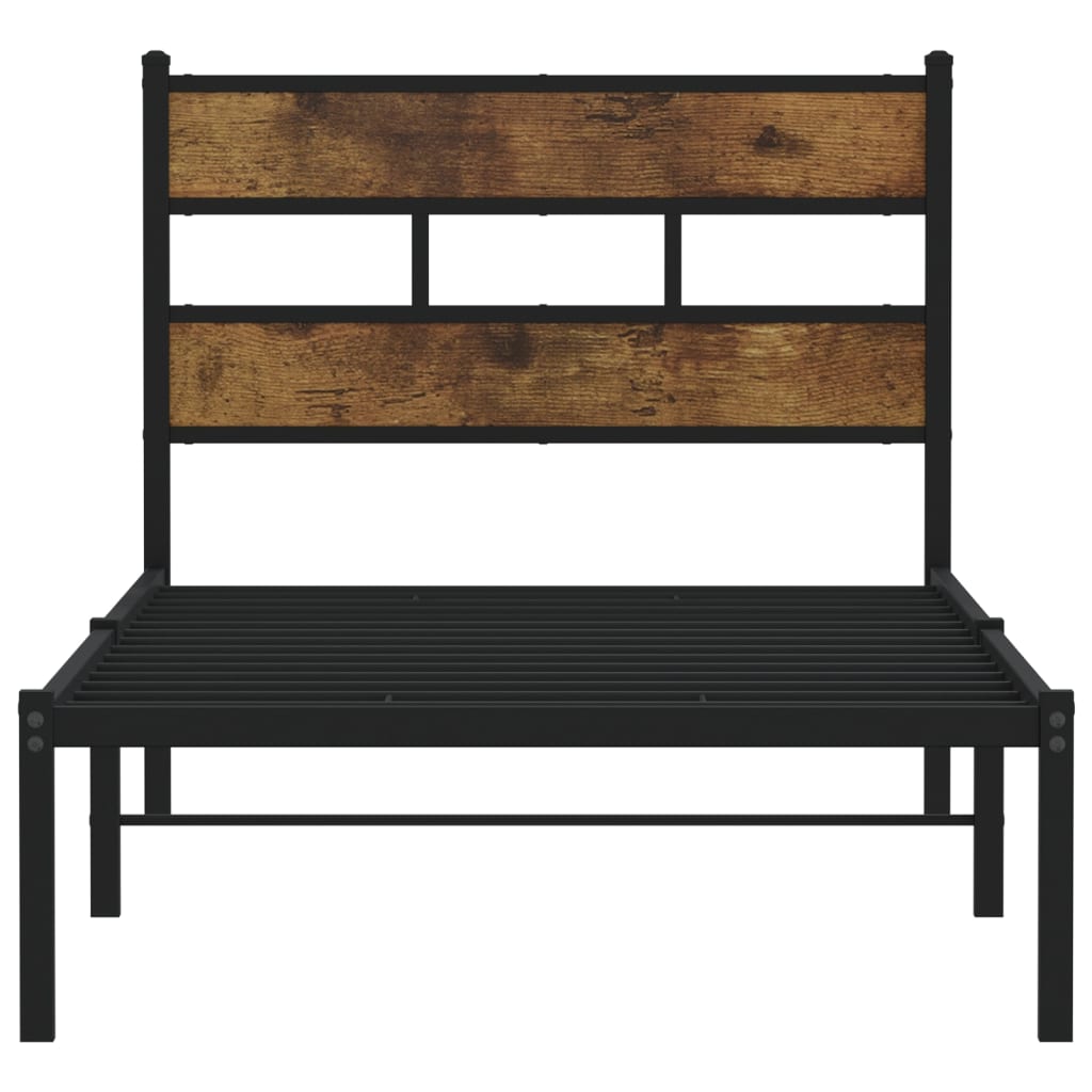 Metalni okvir kreveta bez madraca boja hrasta 107x203 cm