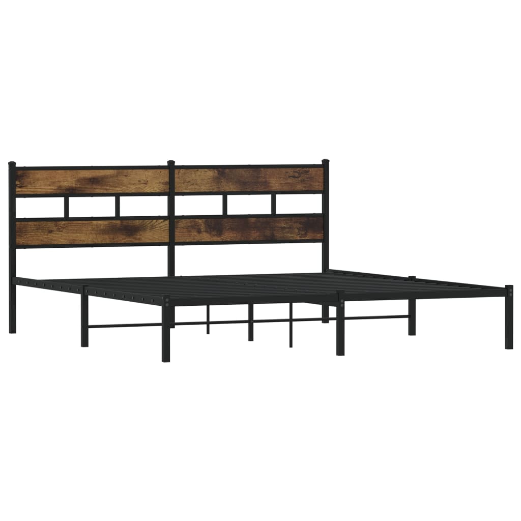 Metalni okvir kreveta bez madraca boja hrasta 180x200 cm