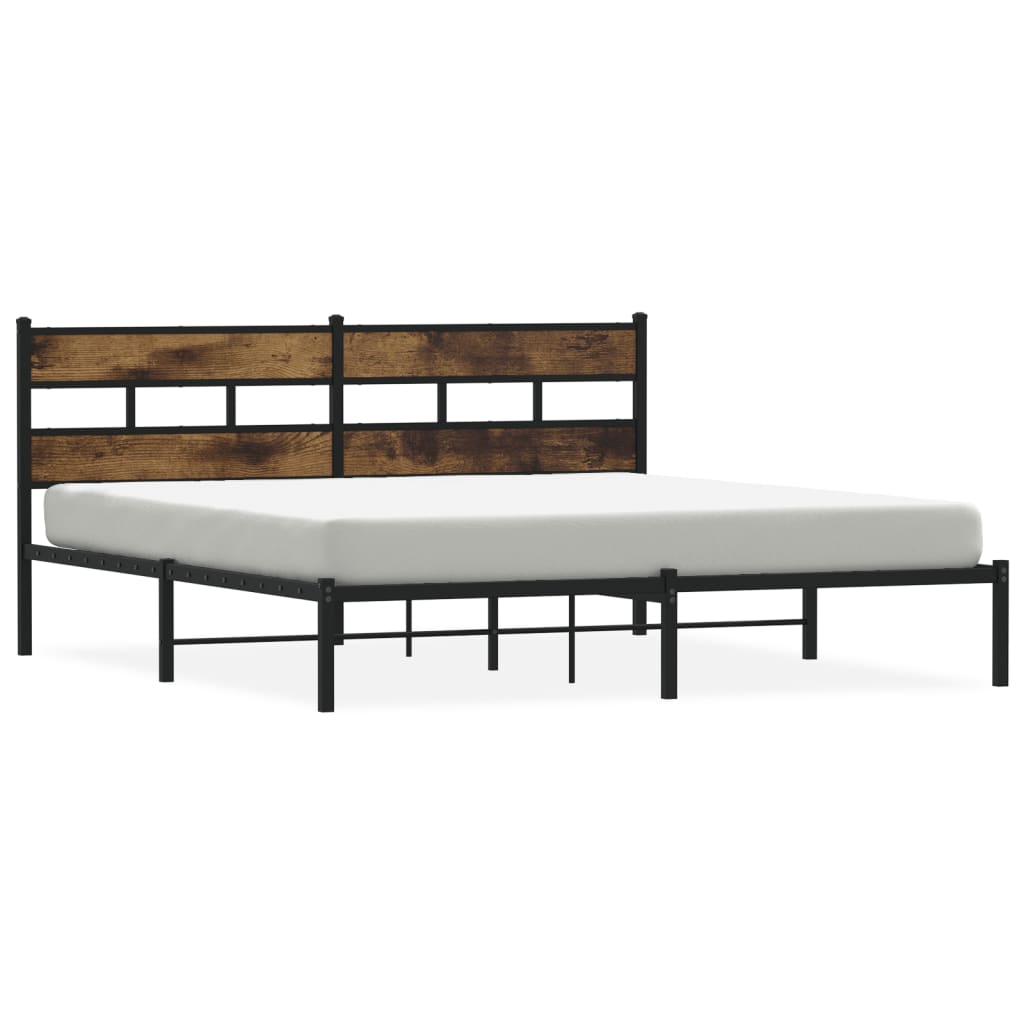 Metalni okvir kreveta bez madraca boja hrasta 183x213 cm