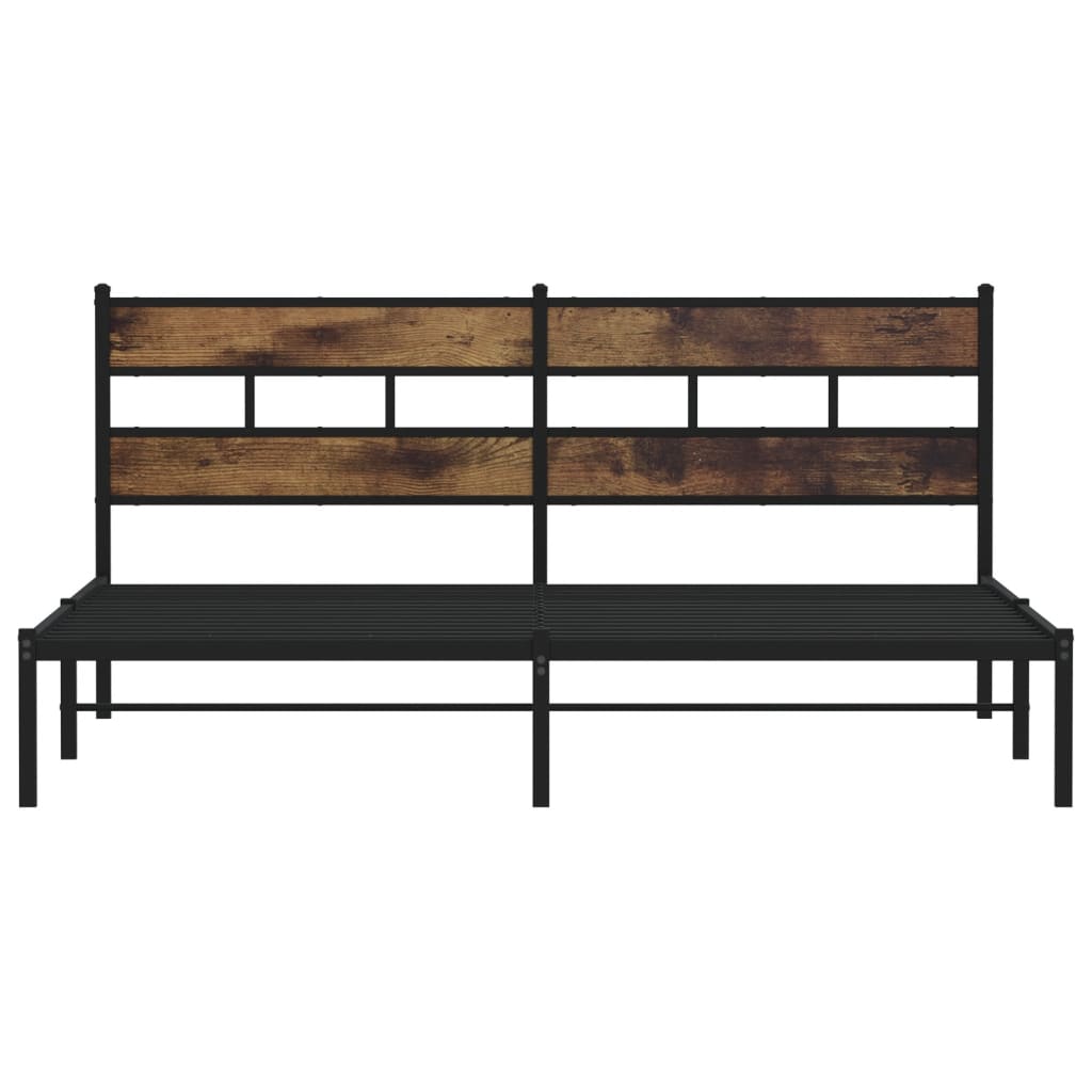 Metalni okvir kreveta bez madraca boja hrasta 183x213 cm