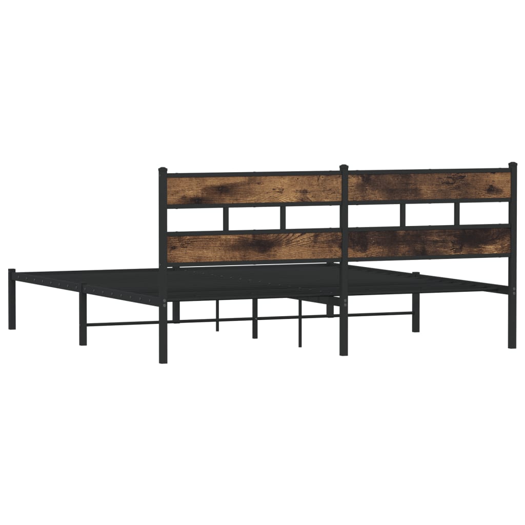Metalni okvir kreveta bez madraca boja hrasta 193x203 cm