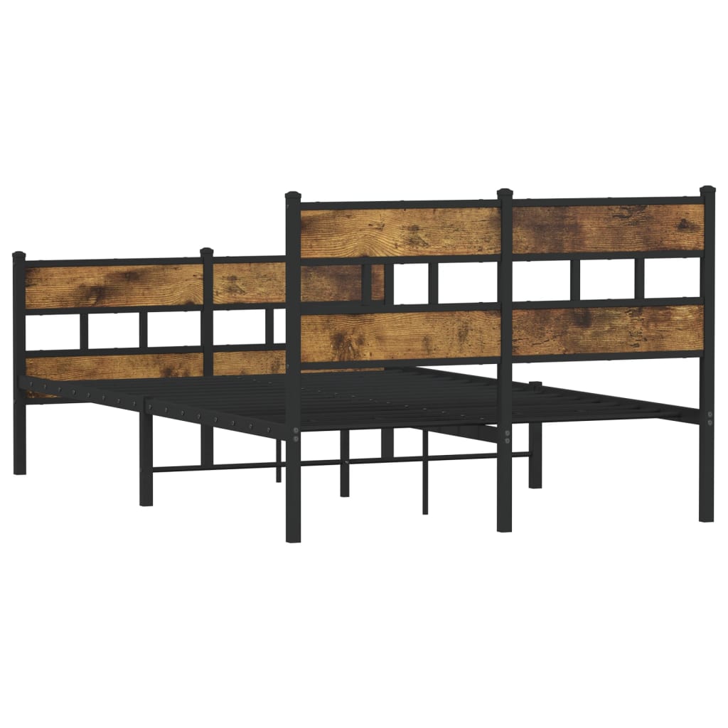 Metalni okvir kreveta bez madraca boja hrasta 120x200 cm