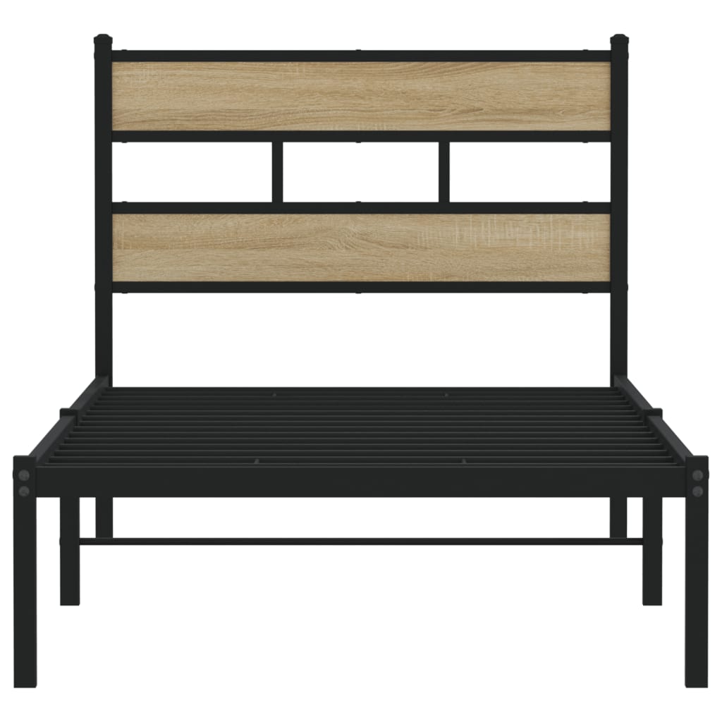 Metalni okvir kreveta bez madraca boja hrasta sonome 80x200 cm