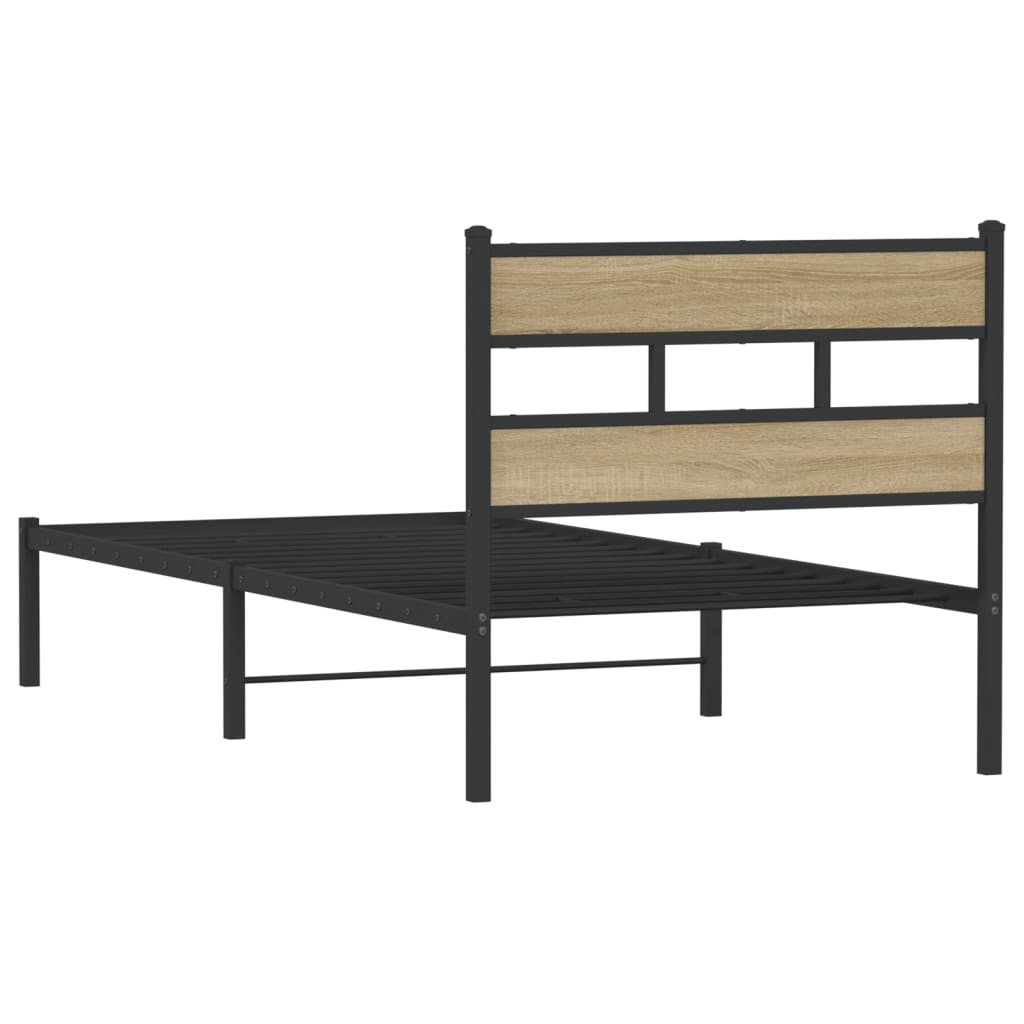 Metalni okvir kreveta bez madraca boja hrasta sonome 80x200 cm