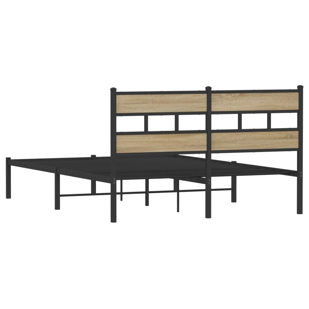 Metalni okvir kreveta bez madraca boja hrasta sonome 150x200 cm