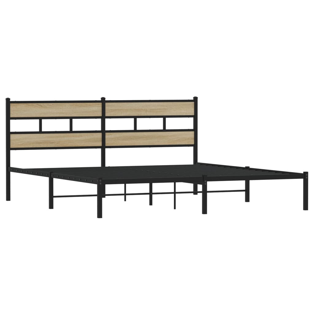 Metalni okvir kreveta bez madraca boja hrasta sonome 183x213 cm
