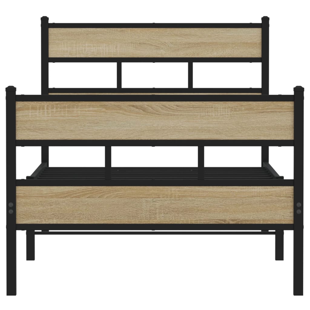 Metalni okvir kreveta bez madraca boja hrasta sonome 75x190 cm