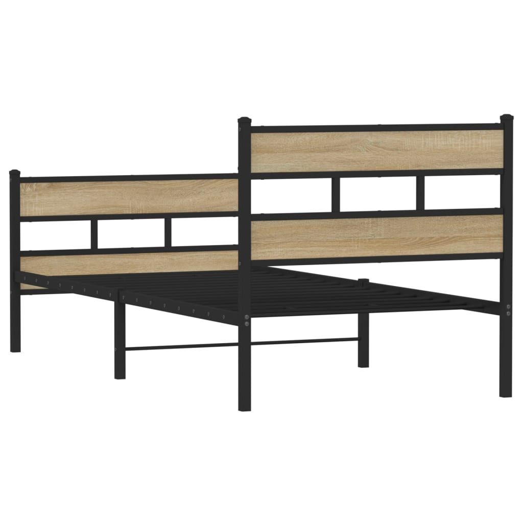 Metalni okvir kreveta bez madraca boja hrasta sonome 90x190 cm