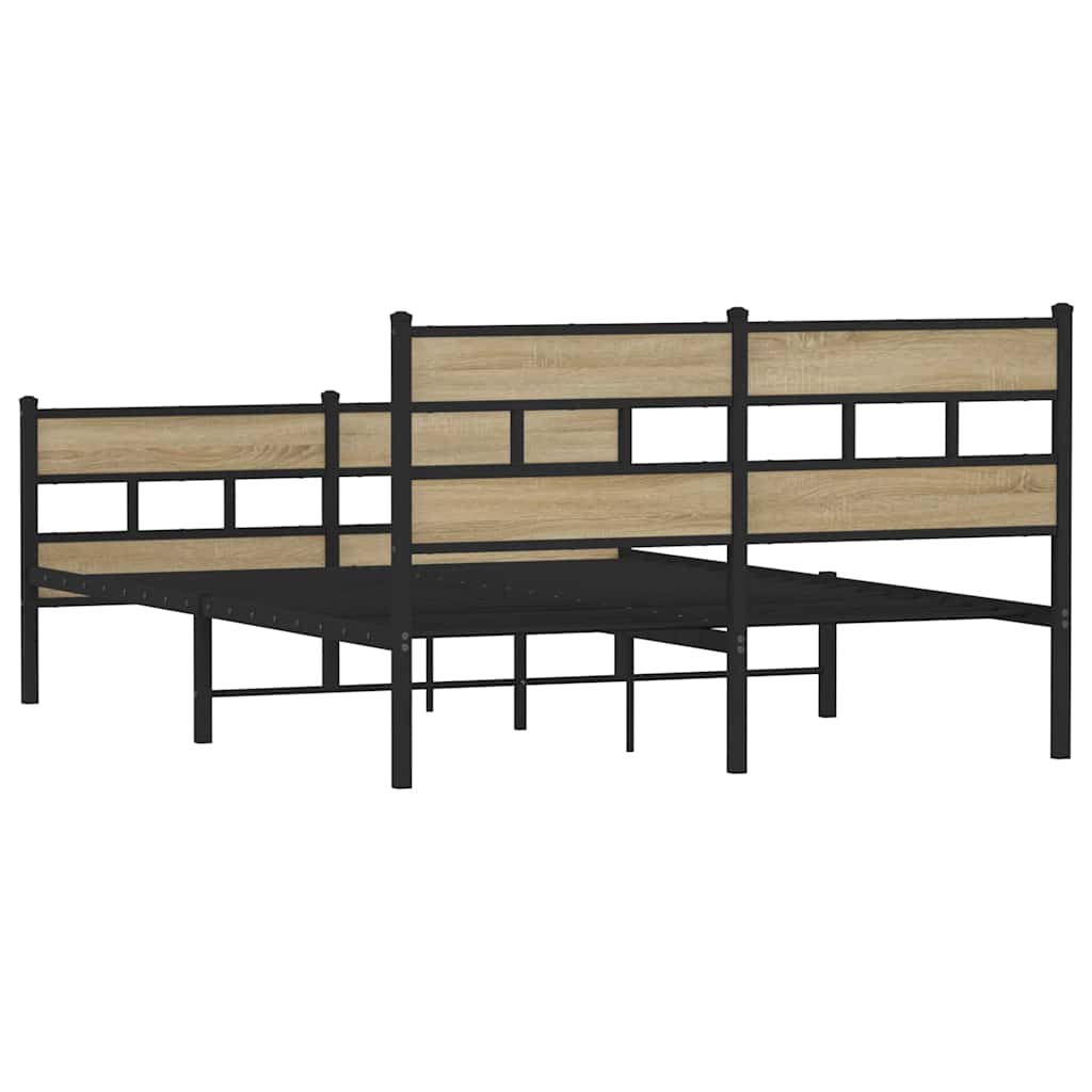 Metalni okvir kreveta bez madraca boja hrasta sonome 140x190 cm