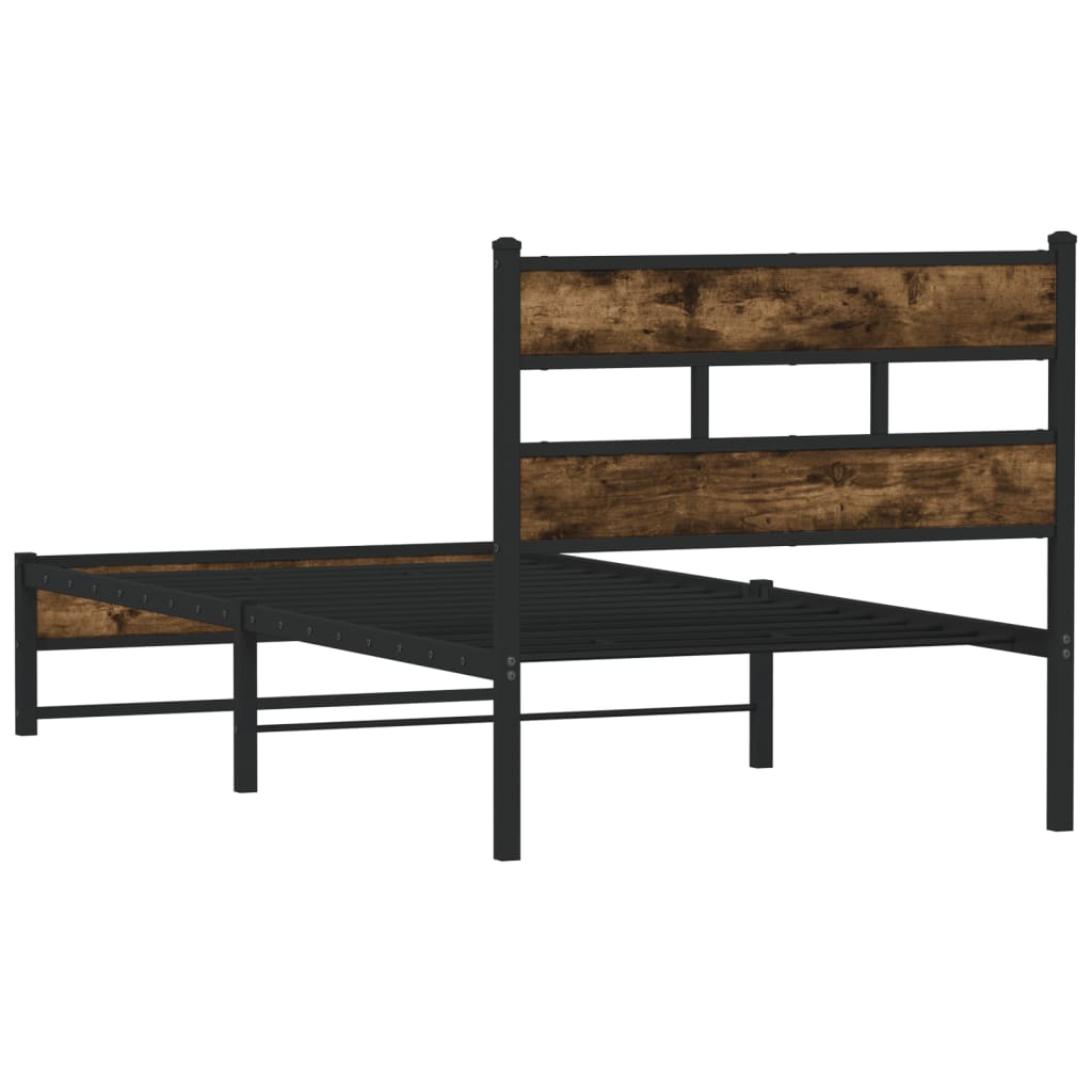 Metalni okvir kreveta bez madraca boja hrasta 90x200 cm
