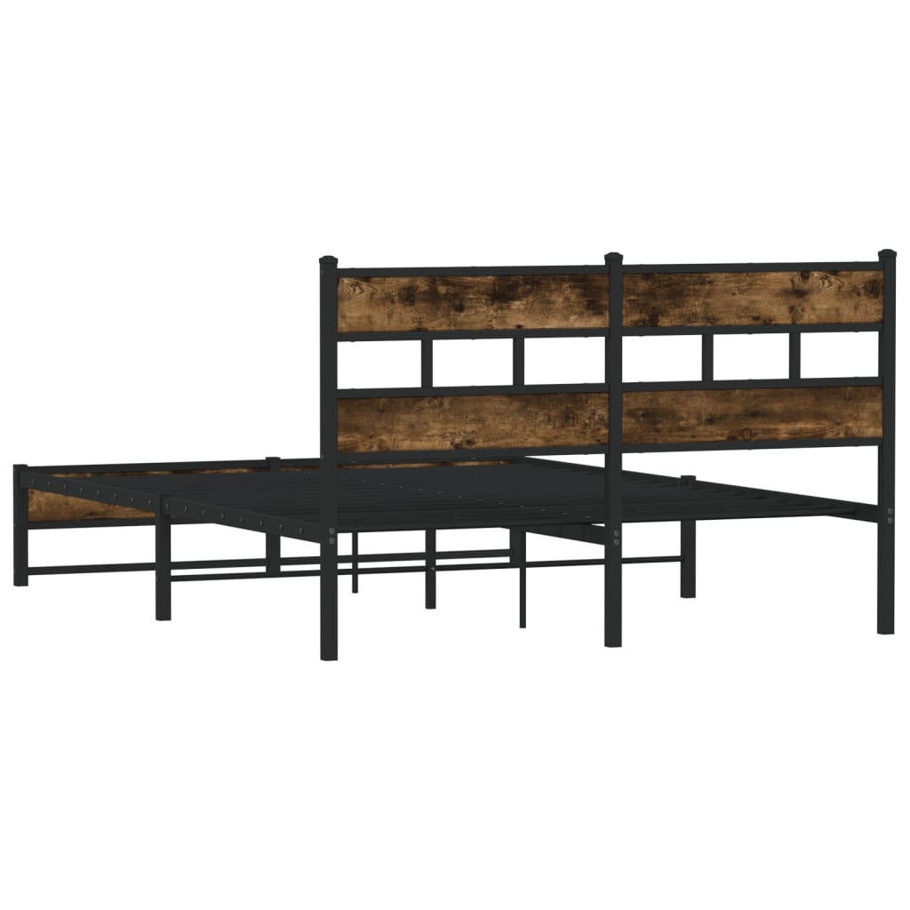 Metalni okvir kreveta bez madraca boja hrasta 140x200 cm