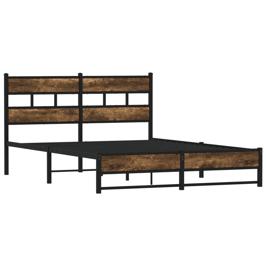 Metalni okvir kreveta bez madraca boja hrasta 150 x 200 cm