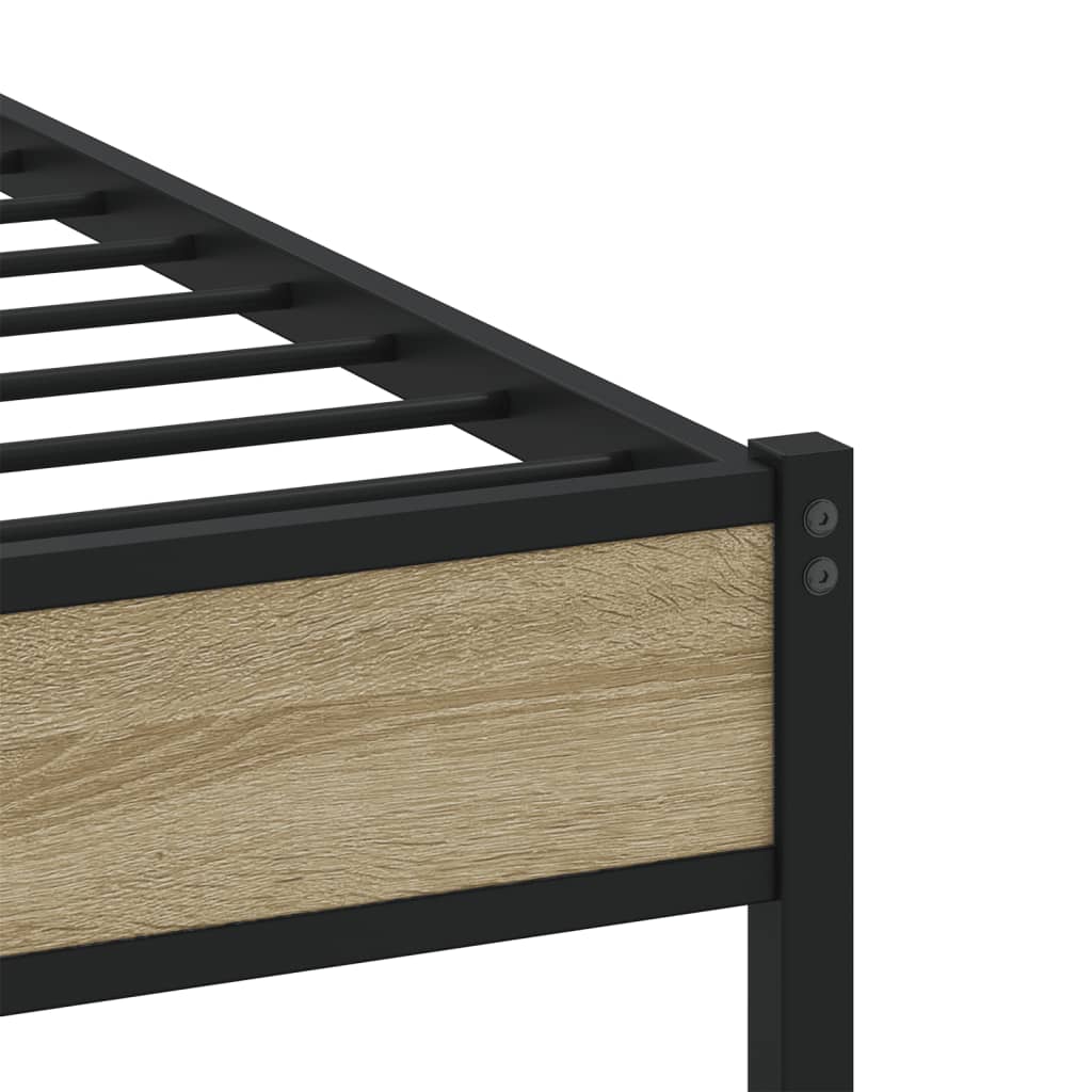 Metalni okvir kreveta bez madraca boja hrasta sonome 75x190 cm