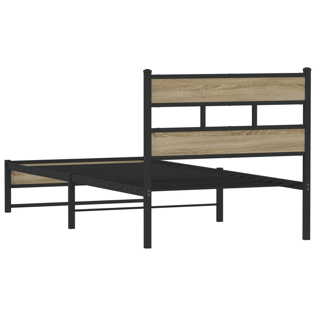 Metalni okvir kreveta bez madraca boja hrasta sonome 80x200 cm