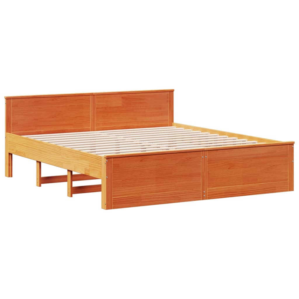 Okvir kreveta bez madraca s uzglavljem 200x200 cm od borovine