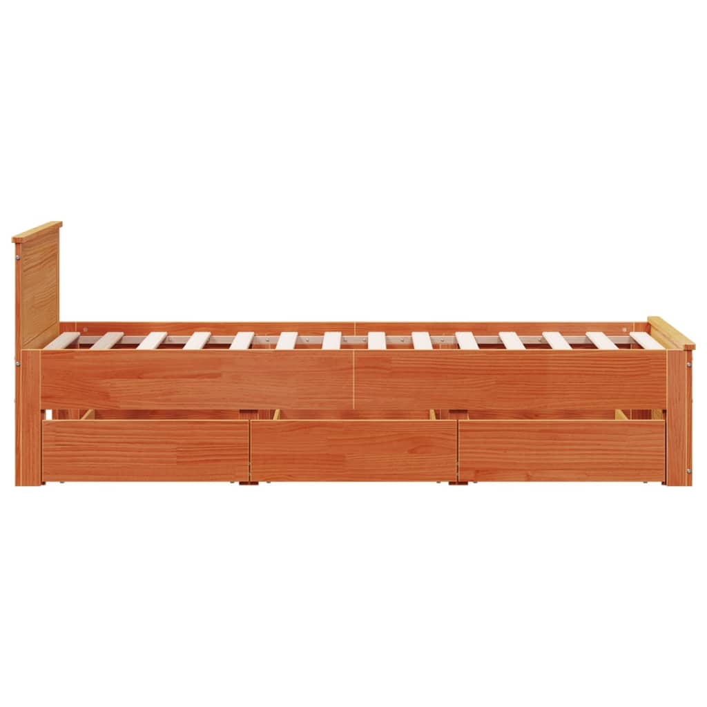 Okvir kreveta bez madraca s uzglavljem 90 x 200 cm od borovine