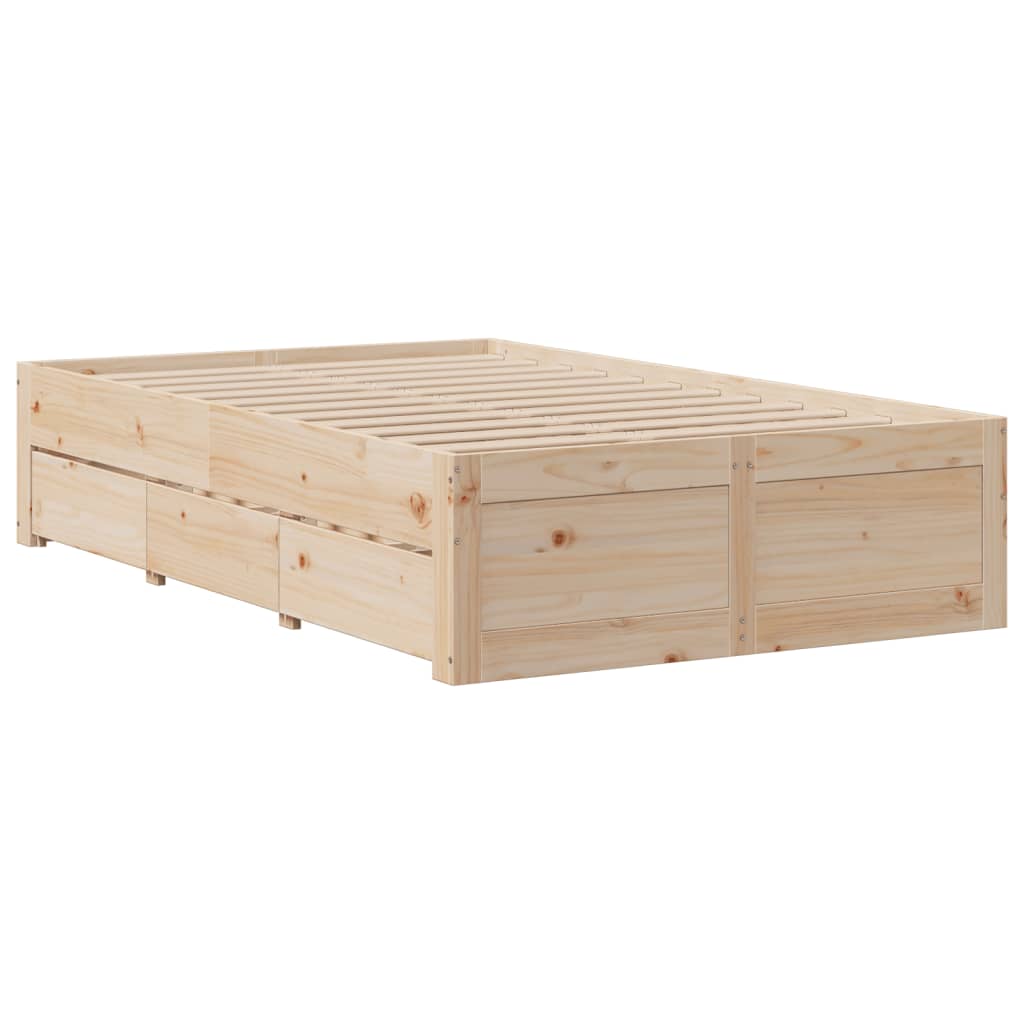 Okvir kreveta bez madraca s ladicama 135 x 190 cm od borovine