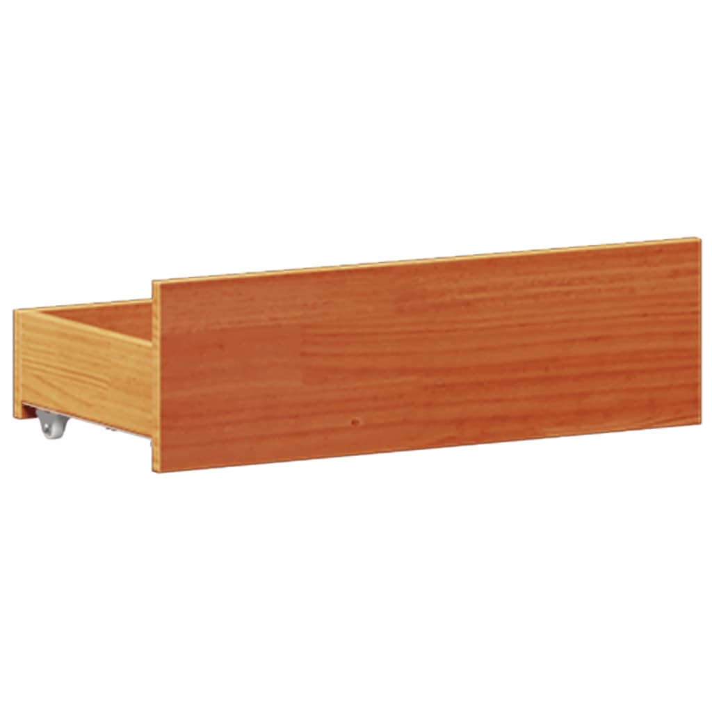Krevet s regalom za knjige bez madraca 135 x 190 cm od borovine