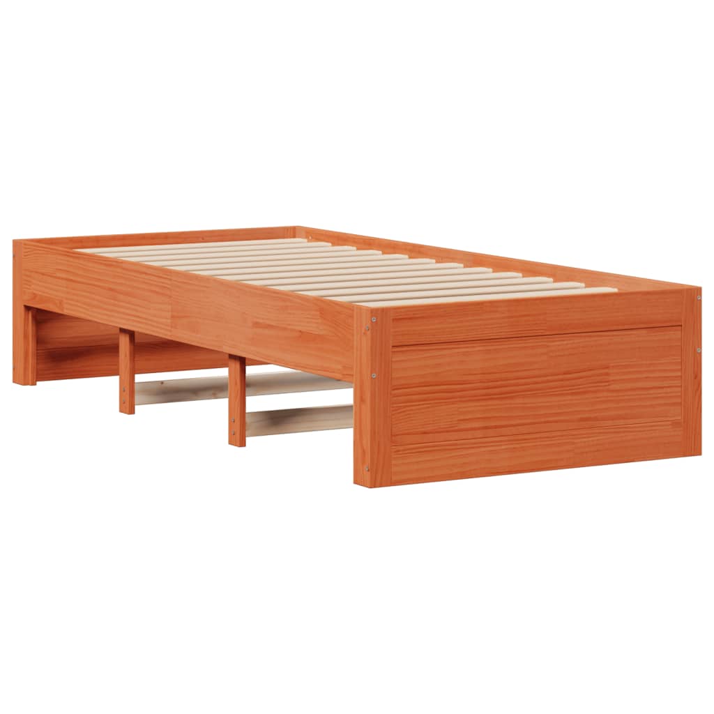 Krevet s regalom za knjige bez madraca 100 x 200 cm od borovine