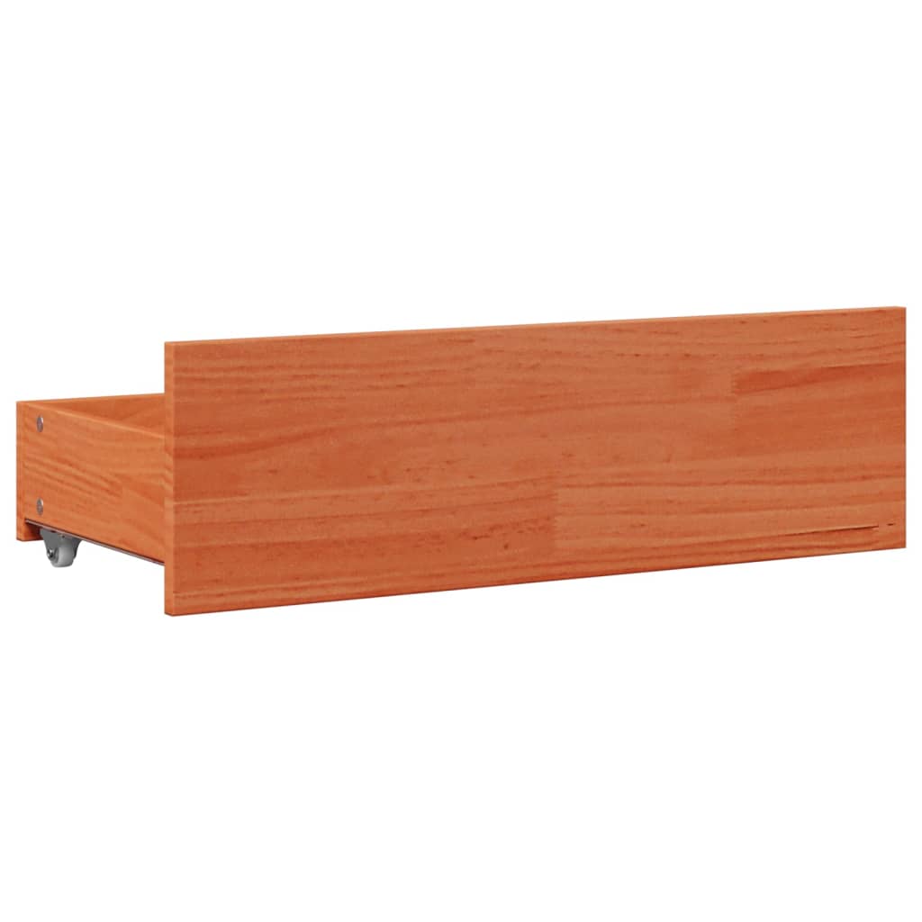 Krevet s regalom za knjige bez madraca 135 x 190 cm od borovine