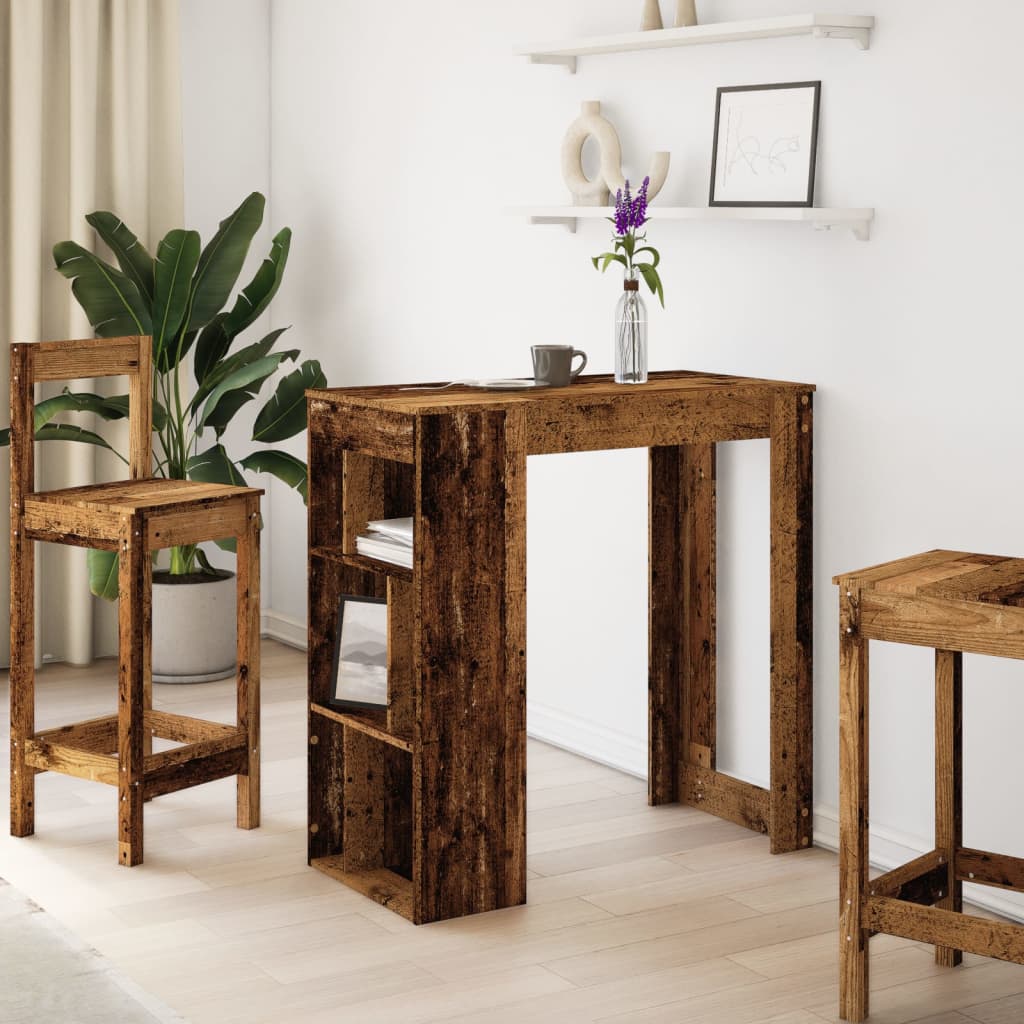 Barski stol s stalcima boja staro drvo 102x50x103,5 cm drveni