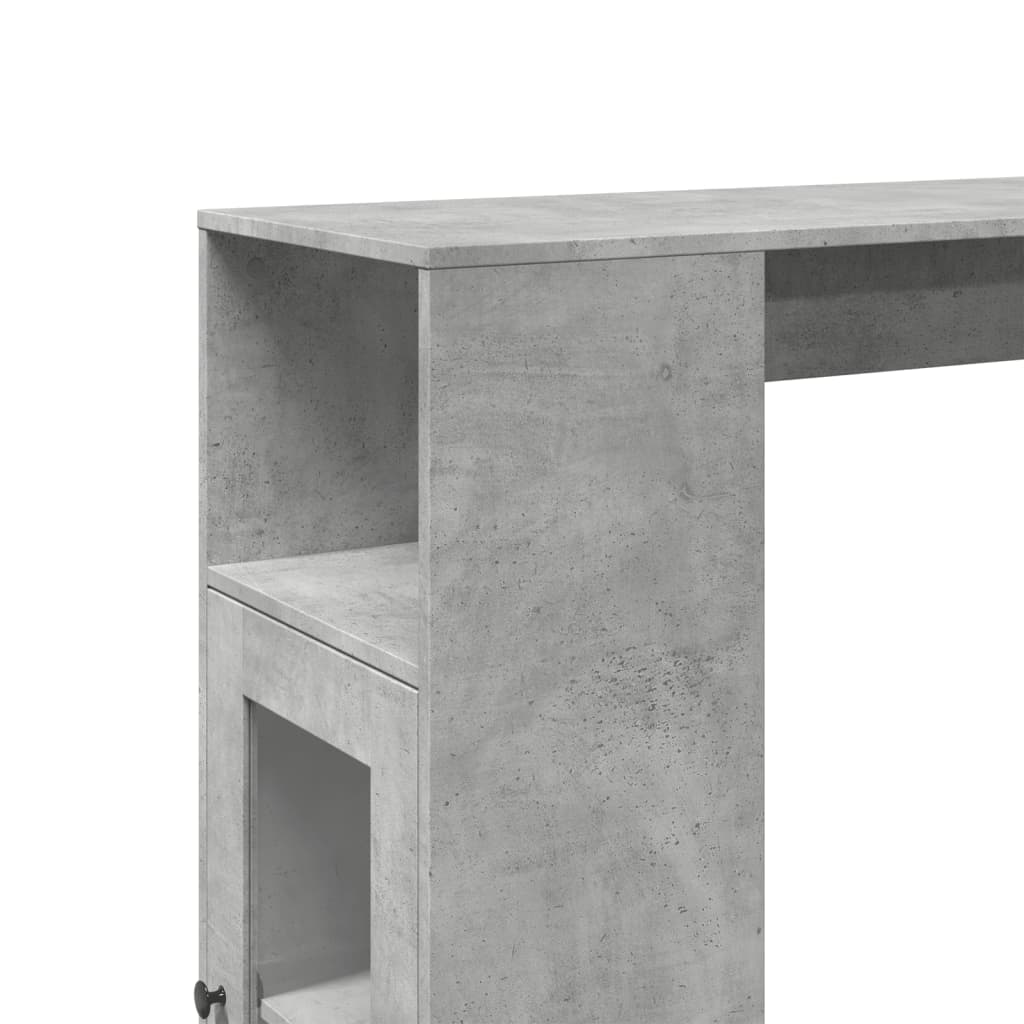 Barski stol s držačima siva boja betona 101x40x103,5 cm drveni