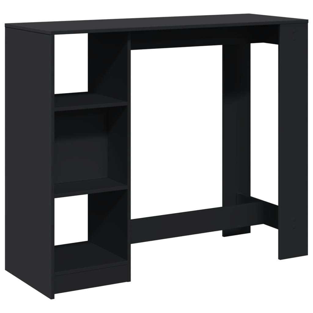 Barski stol s policom crni 124x46x103,5 cm konstruirano drvo