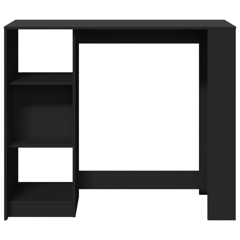 Barski stol s policom crni 124x46x103,5 cm konstruirano drvo