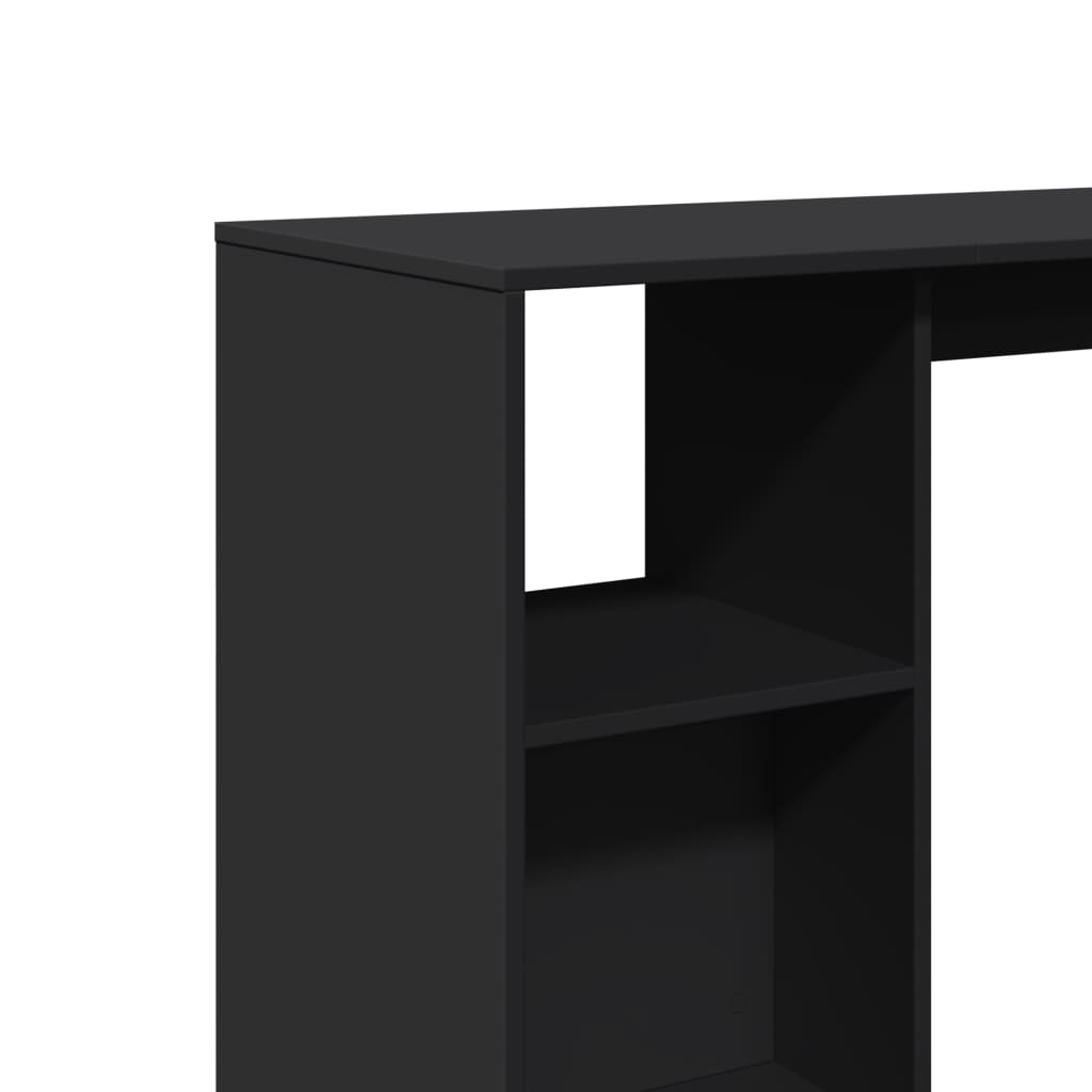 Barski stol s policom crni 124x46x103,5 cm konstruirano drvo