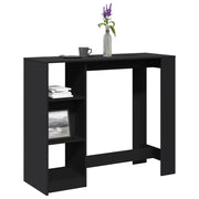 Barski stol s policom crni 124x46x103,5 cm konstruirano drvo