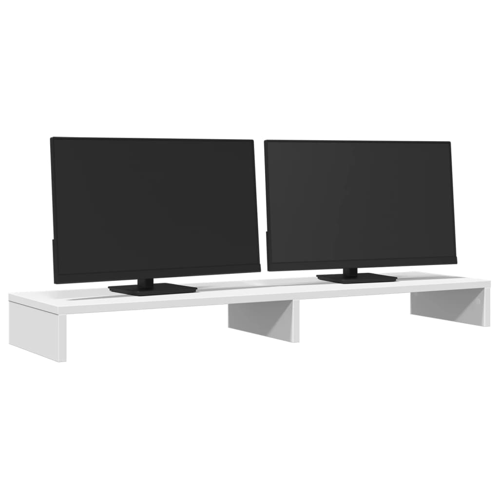 Stalak za monitor bijeli 100 x 27 x 10 cm od konstruiranog drva