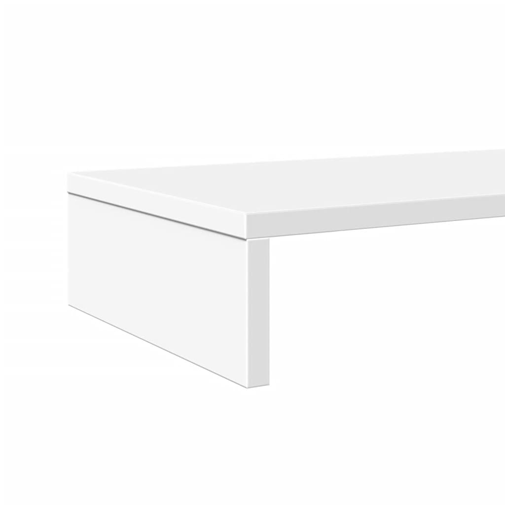 Stalak za monitor bijeli 100 x 27 x 10 cm od konstruiranog drva