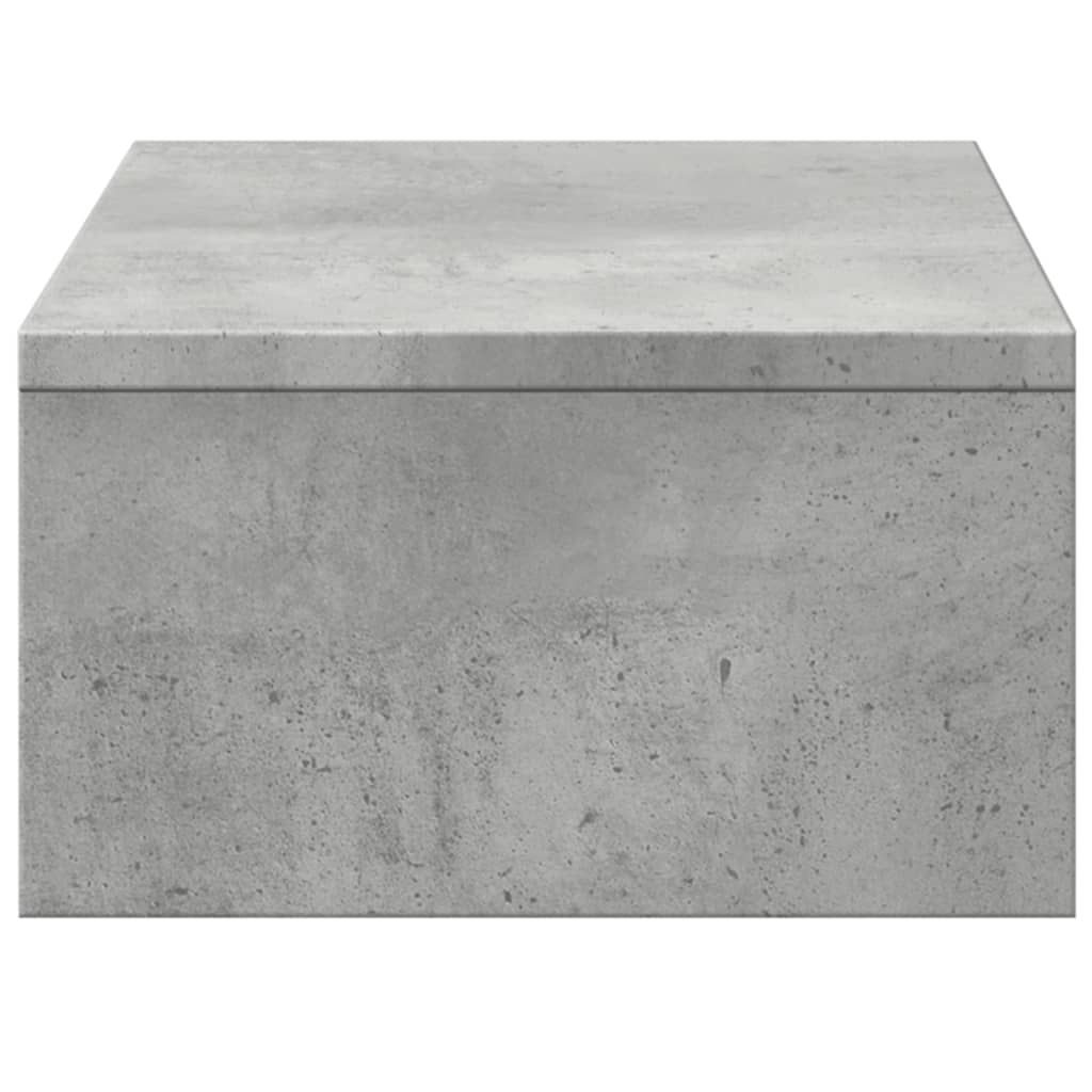 Stalak za monitor ladicama siva boja betona 50x27x15 cm drveni
