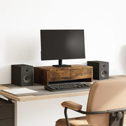Stalak za monitor s ladicama boja hrasta 50 x 27 x 15 cm drveni