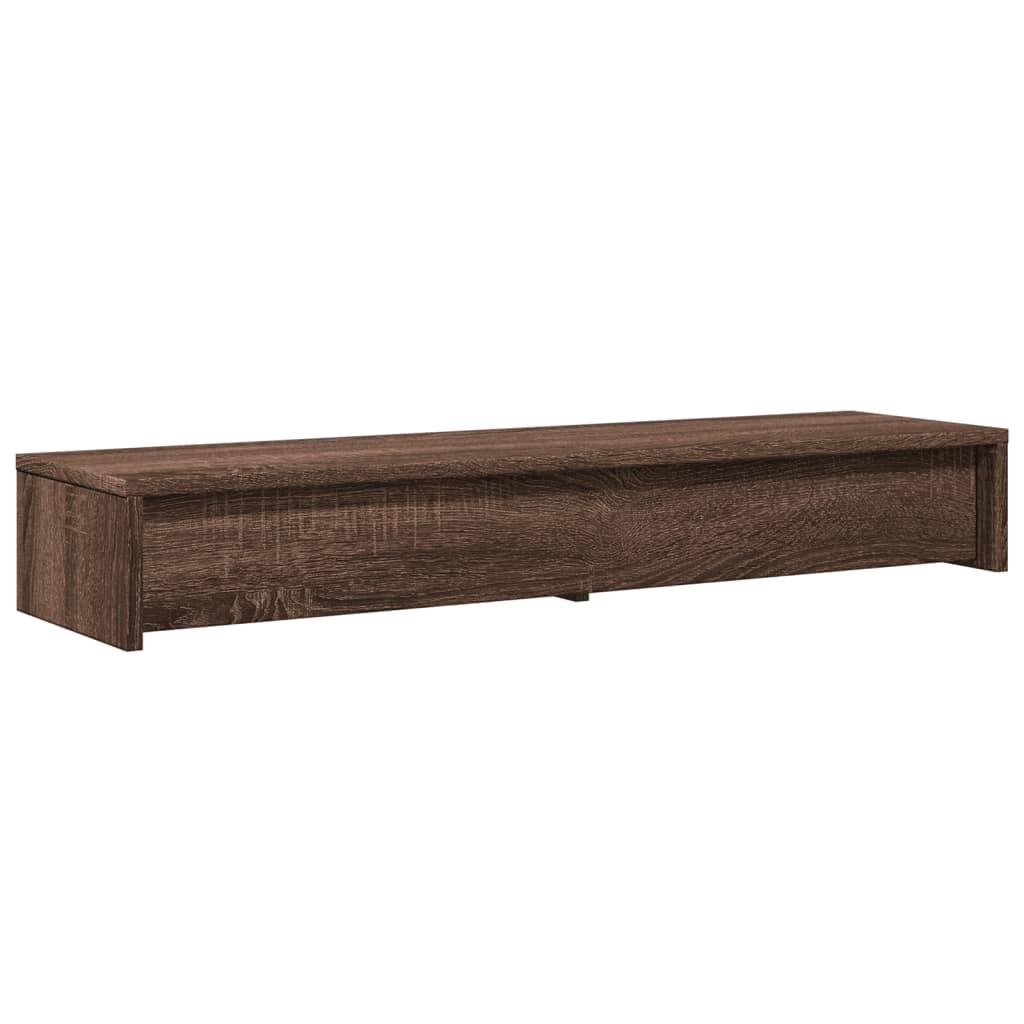 Stalak za monitor s ladicama boja hrasta 100x27x15 cm drveni